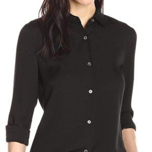 women's  silk long sleeve button shirt